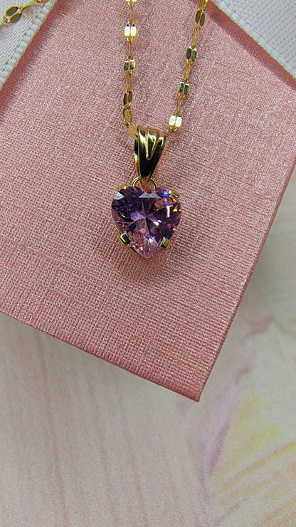 Gargantilla corazón uñas #7 en Oro e 10k
