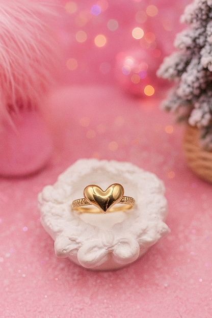 ANILLO CORAZON INFLADO EN ORO DE 10K