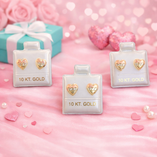 BROQUEL CORAZON TRICOLOR ORO 10K