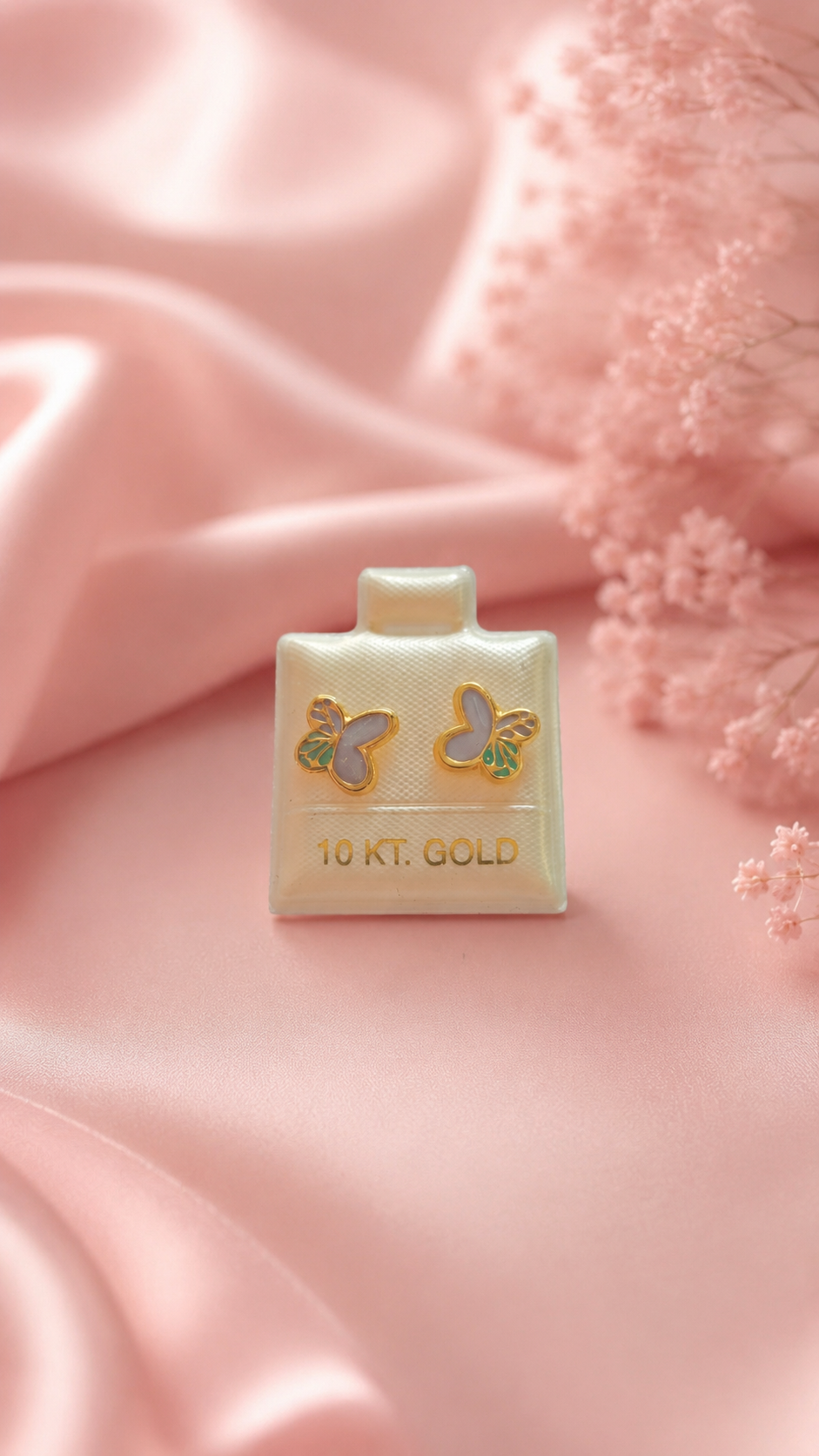 Broquel Mariposa mq esmalte de oro 10k