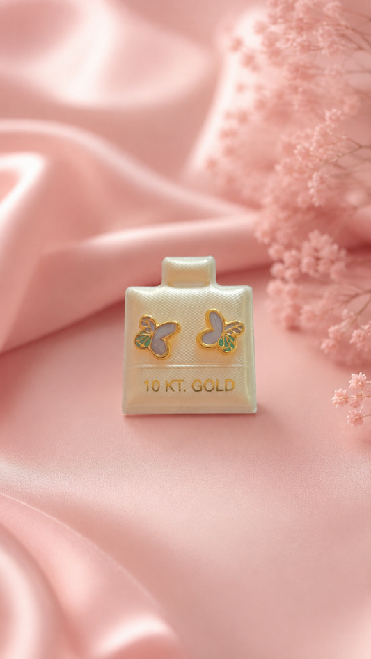 Broquel Mariposa mq esmalte de oro 10k