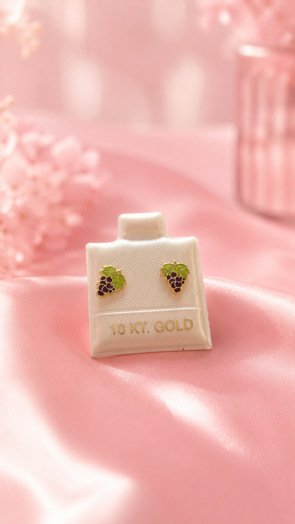 Broquel uvas esmaltada de oro 10k garantizado