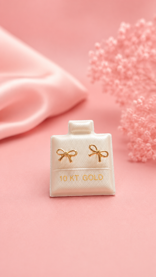 Broquel de moño de oro 10k