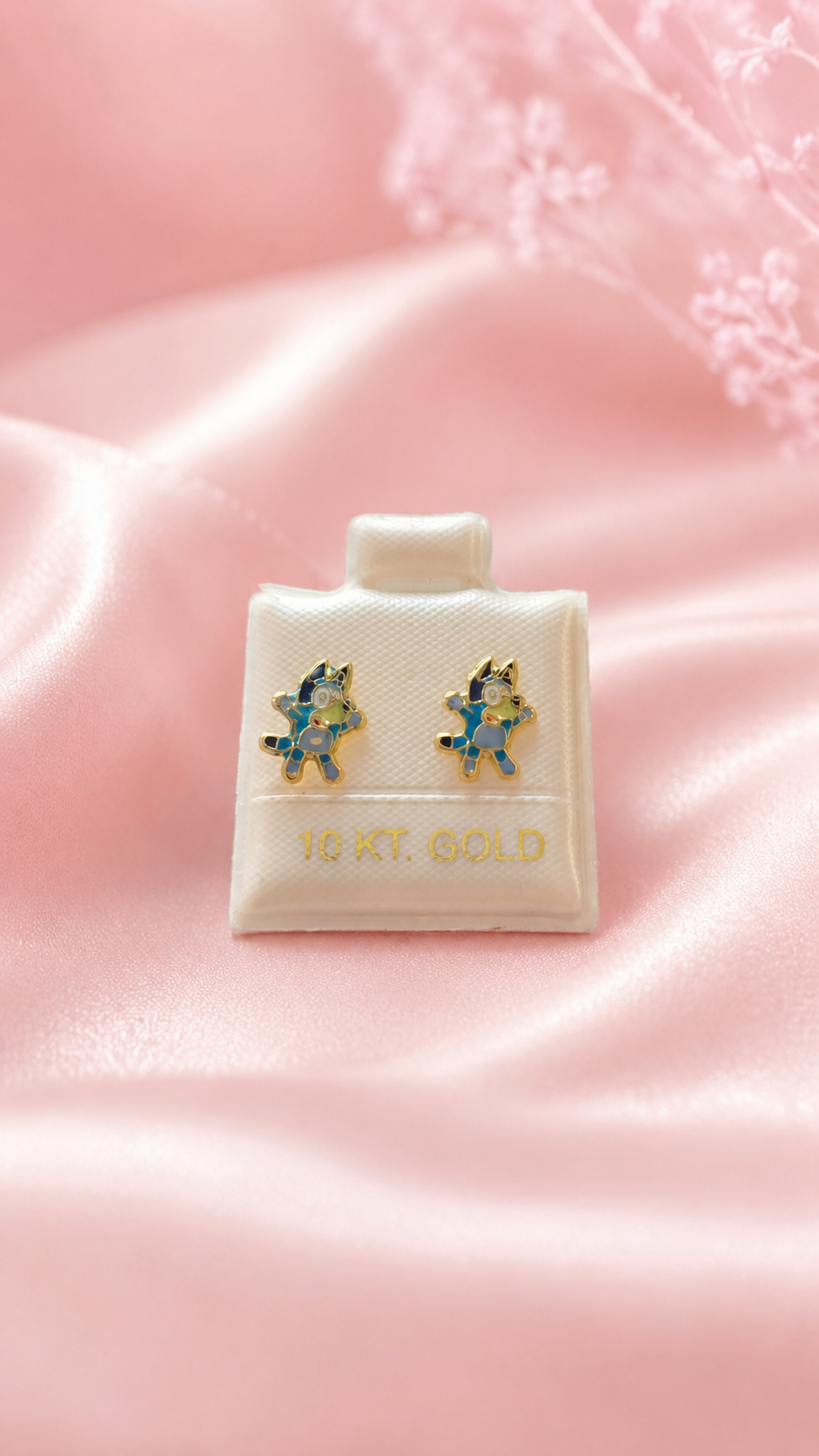 Broquel perrito Blu de oro 10k