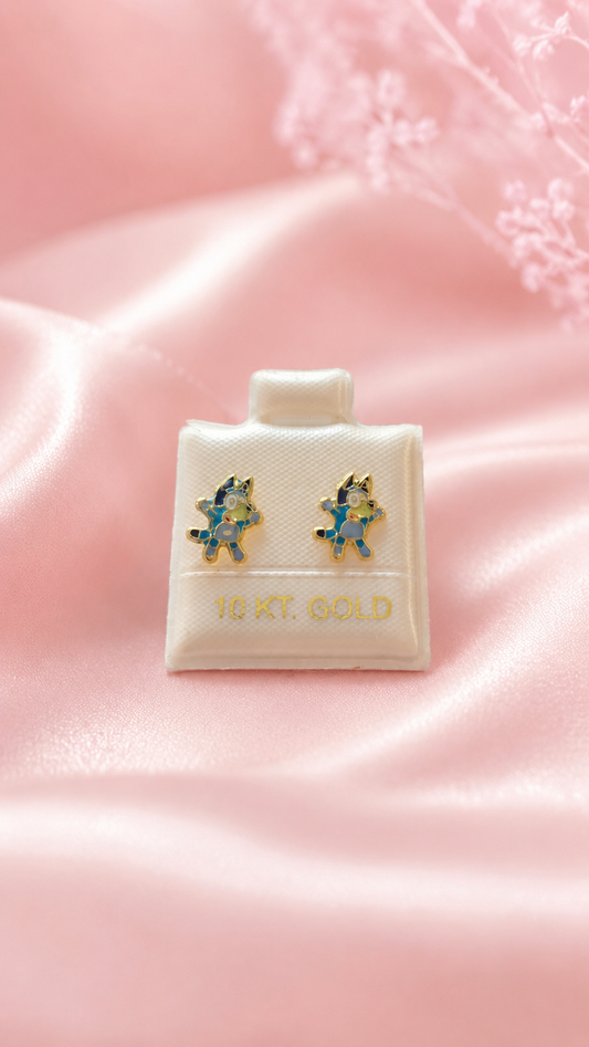 Broquel perrito Blu de oro 10k