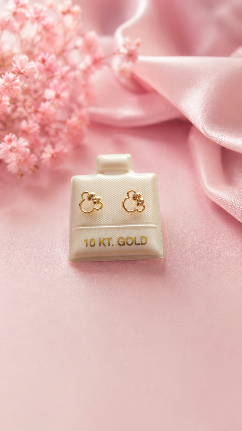 Broquel ratona silueta mini en Oro de 10k